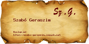 Szabó Geraszim névjegykártya